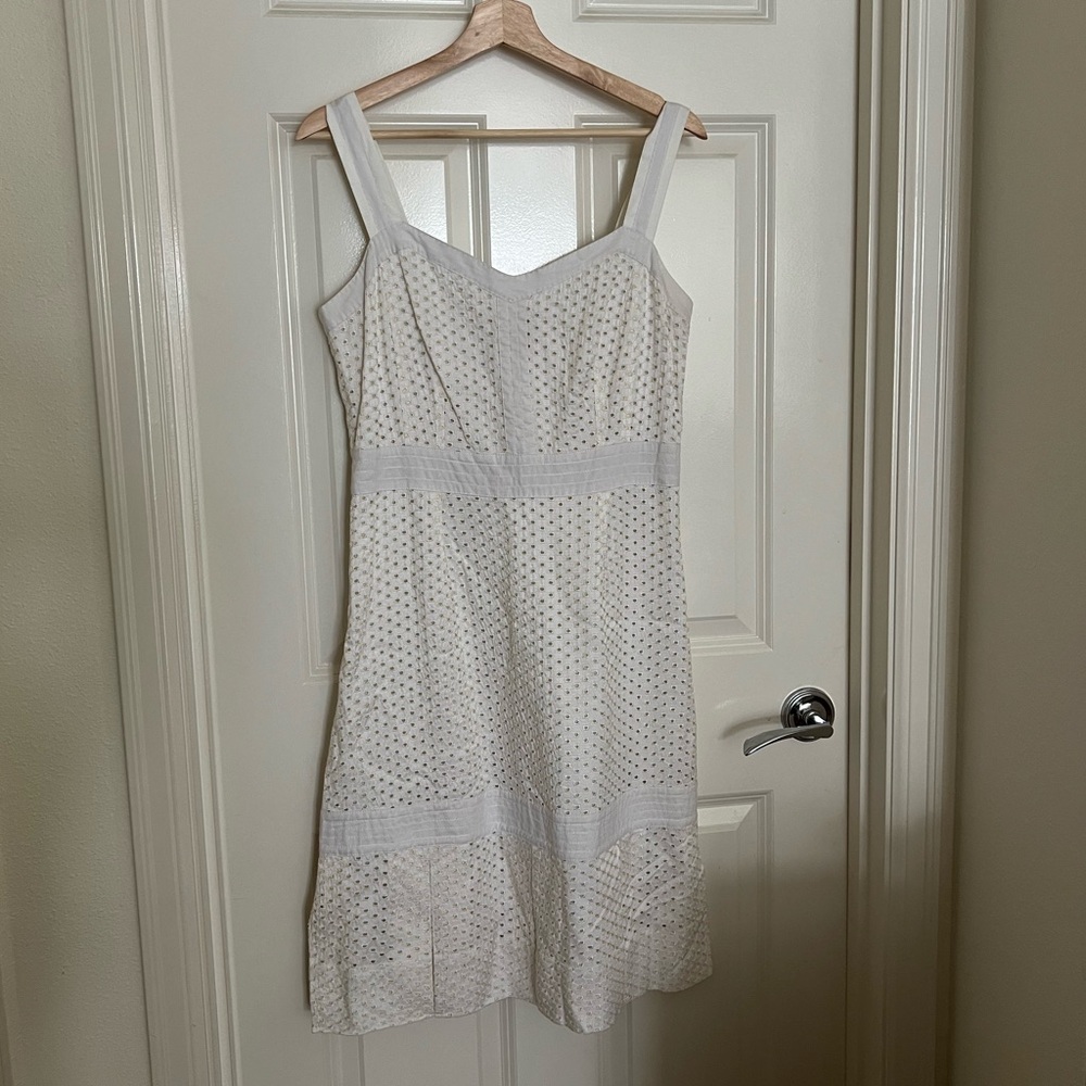 Tory Burch Women's Berdine White Eyelet Dress Size 10